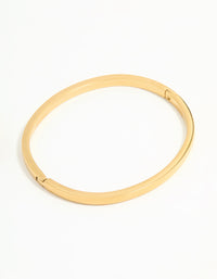 Waterproof Gold Plated Stainless Steel Solid Hinge Bangle - link has visual effect only