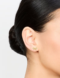 Gold Plated Sterling Silver Bow Stud Earrings - link has visual effect only