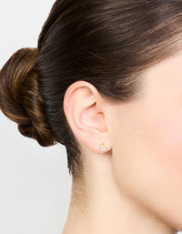 Gold Plated Sterling Silver Cubic Zirconia Cherry Stud Earrings - link has visual effect only