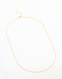 Gold Plated Sterling Silver Box Link Adjustable Necklace - link has visual effect only