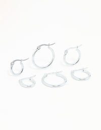 Surgical Steel Clasp Hoop Earrings 2-Pack - link has visual effect only