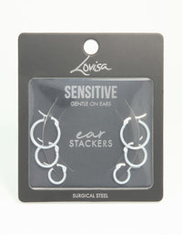 Surgical Steel Clasp Hoop Earrings 2-Pack - link has visual effect only