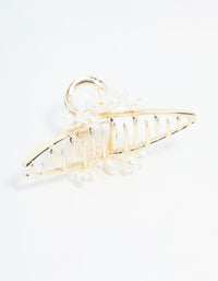 Gold Pearl Flower Cluster Claw Clip - link has visual effect only