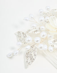 Silver Pearl Flower & Vine Hair Comb - link has visual effect only