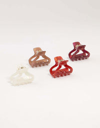 Red & Brown Acrylic Small Shaped Claw Clips 4-Pack - link has visual effect only