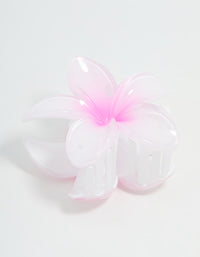 White & Pink Ombre Frangipani Claw Clip - link has visual effect only