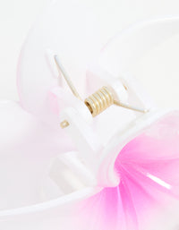 White & Pink Ombre Frangipani Claw Clip - link has visual effect only