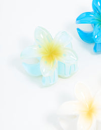 Blue & White Mini Frangipani Claw Clips 4-Pack - link has visual effect only