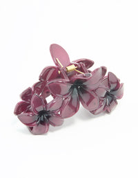 Purple Frangipani Trio Hair Claw Clip - link has visual effect only