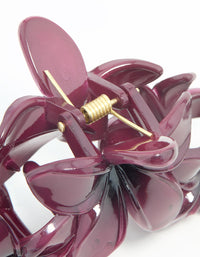 Purple Frangipani Trio Hair Claw Clip - link has visual effect only