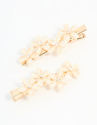 Gold Diamante Mini Flower Clips 2-Pack - link has visual effect only