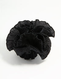Black Plisse Fabric Large Scrunchie - link has visual effect only