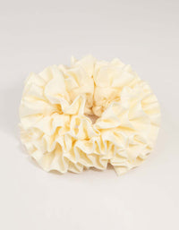 Cream Large Oversized Ruffle Fabric Scrunchie - link has visual effect only