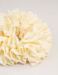 Cream Large Oversized Ruffle Fabric Scrunchie - link has visual effect only