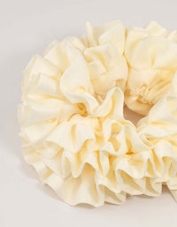 Cream Large Oversized Ruffle Fabric Scrunchie - link has visual effect only