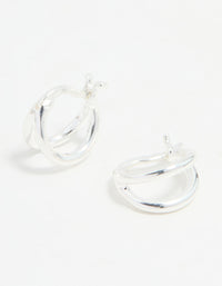 Sterling Silver Chubby Double Hoop Earrings - link has visual effect only