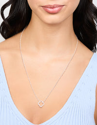 Sterling Silver Cubic Zirconia Flower Pendant Necklace - link has visual effect only