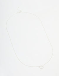 Sterling Silver Cubic Zirconia Flower Pendant Necklace - link has visual effect only