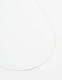 Sterling Silver Adjustable Plain Chain Necklace - link has visual effect only