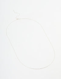 Sterling Silver Adjustable Plain Chain Necklace - link has visual effect only