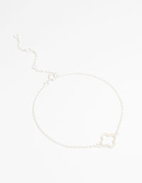 Sterling Silver Cubic Zirconia Flower Bracelet - link has visual effect only