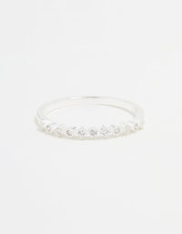Sterling Silver Cubic Zirconia Circle Pave Ring - link has visual effect only