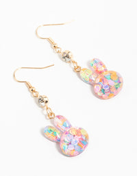 Gold Bubble Bunny Head Drop Earrings - link has visual effect only