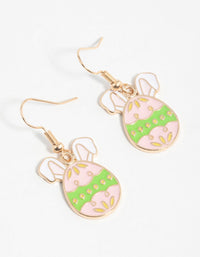 Gold Bunny Ear & Easter Egg Drop Earrings - link has visual effect only