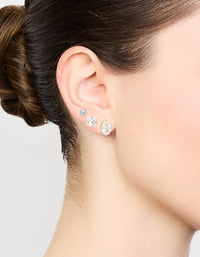 Gold Diamante Mixed Stud Earrings 3-Pack - link has visual effect only
