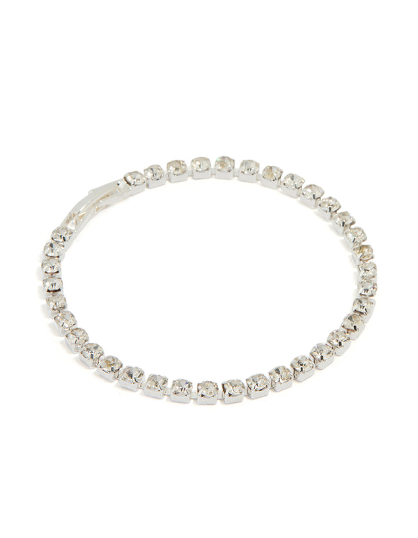 Silver Diamante Tennis Bracelet