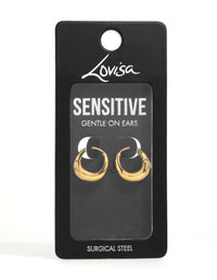 Gold Plated Surgical Steel Bold Oval Hoop Earrings - link has visual effect only