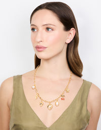 Gold Plated Heart & Cherry Charm Necklace - link has visual effect only