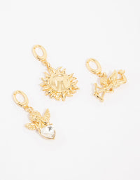 Gold Plated Angel & Sun Charms 3-Pack - link has visual effect only
