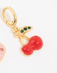 Gold Plated Strawberry & Doughnut Charms 3-Pack - link has visual effect only