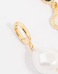 Gold Plated Pearl & Flower Charms 3-Pack - link has visual effect only