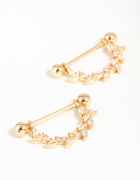 Surgical Steel Cubic Zirconia Vine Nipple Bars 2-Pack - link has visual effect only