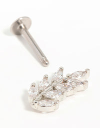 Surgical Steel Cubic Zirconia Vine Flatback Stud - link has visual effect only