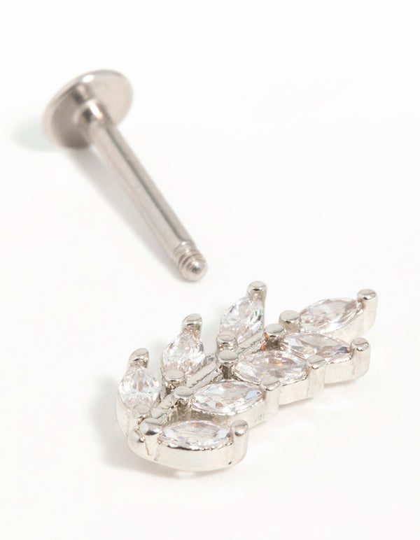 Surgical Steel Cubic Zirconia Vine Flatback Stud