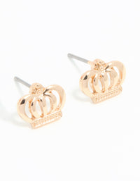 Gold Crown Stud Earrings - link has visual effect only