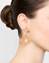Gold Hollow Flower Drop Earrings - link has visual effect only