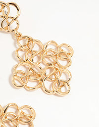 Gold Swirl Diamond Shaped Drop Earrings - link has visual effect only