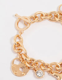 Gold Cross & Pearl Charm Bracelet - link has visual effect only