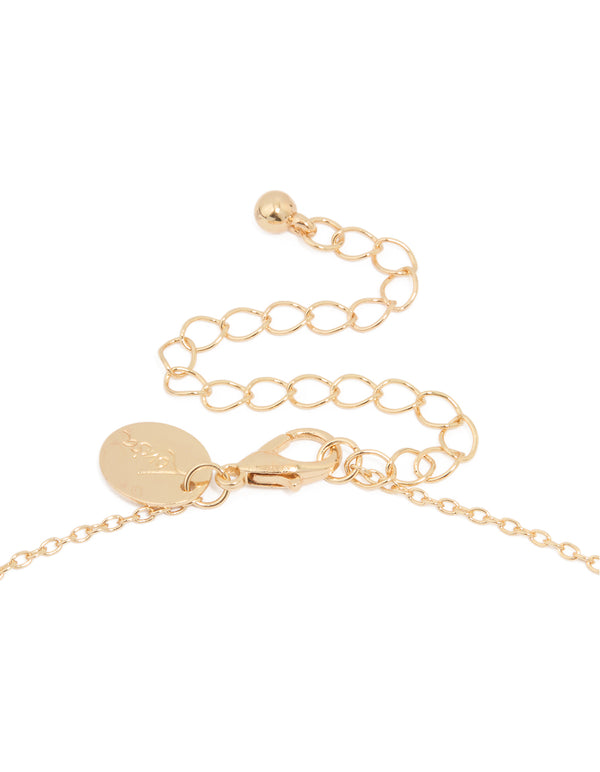 Gold Semiprecious Stone Necklace