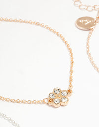 Mixed Metals Diamante Flower Bracelets 3-Pack - link has visual effect only