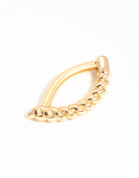 Gold Plated Surgical Steel Twisted Half Hoop Belly Bar - link has visual effect only