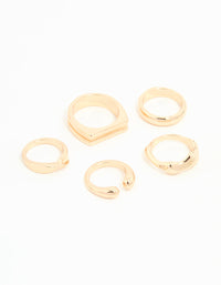 Gold Chunky Mixed Rings 8-Pack - link has visual effect only
