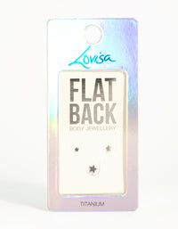 Titanium Star & Plain Flat Back Studs 3-Pack - link has visual effect only