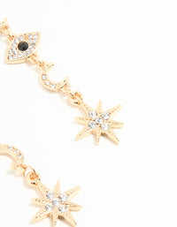 Gold Celestial Drop Earrings - link has visual effect only