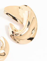 Gold Twisted Large Stud Earrings - link has visual effect only