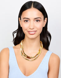 Gold & Acrylic Layered Necklace - link has visual effect only